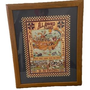 Home Interiors Noahs Ark All Aboard the Lord Framed Wall Art Christian Nursery